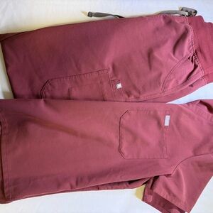 Figs scrubs set maroon